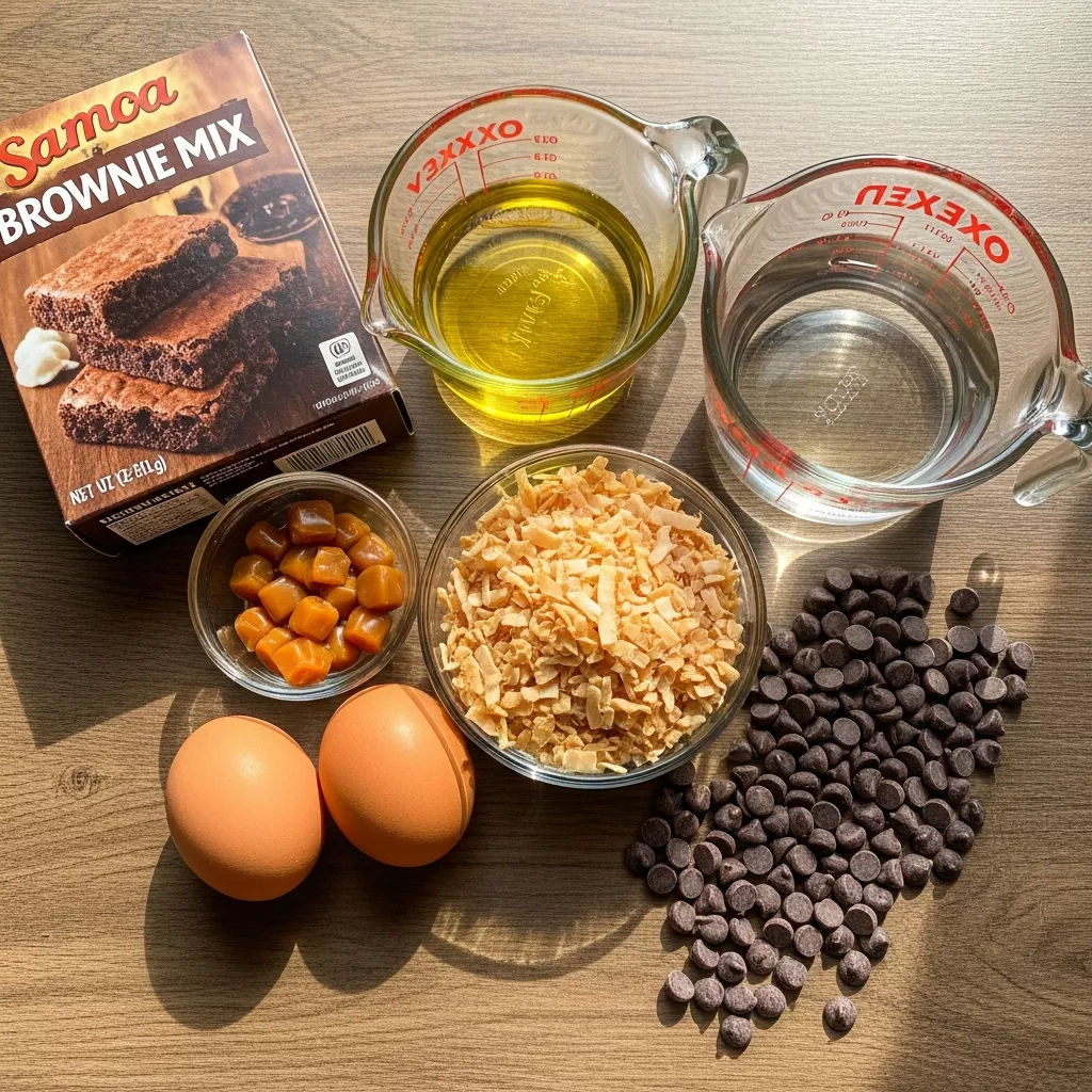 Ingredients for Simple Samoa Box Mix Brownies