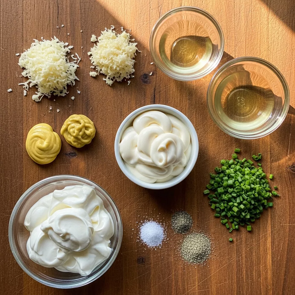 Ingredients for Creamy Horseradish Sauce (Ina Garten Inspired)