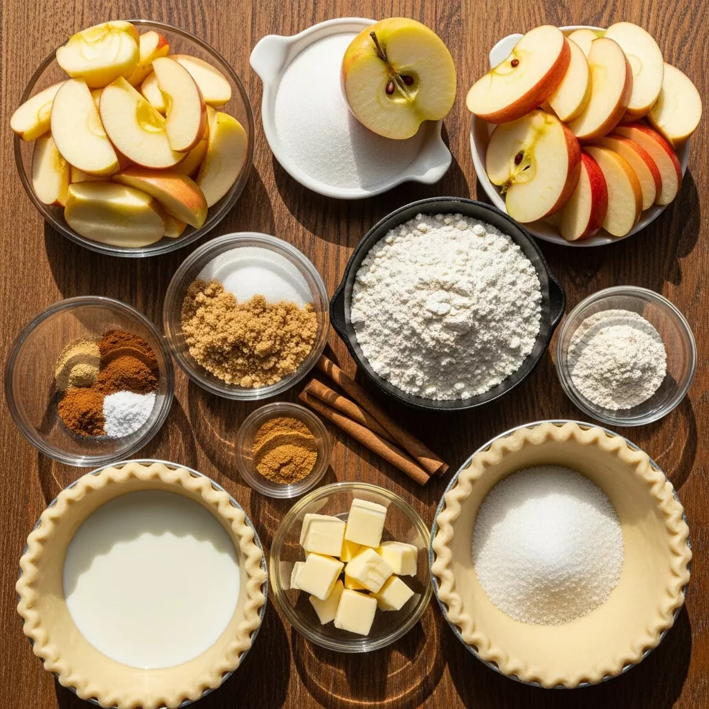 Ingredients for Cozy Iron Skillet Apple Pie
