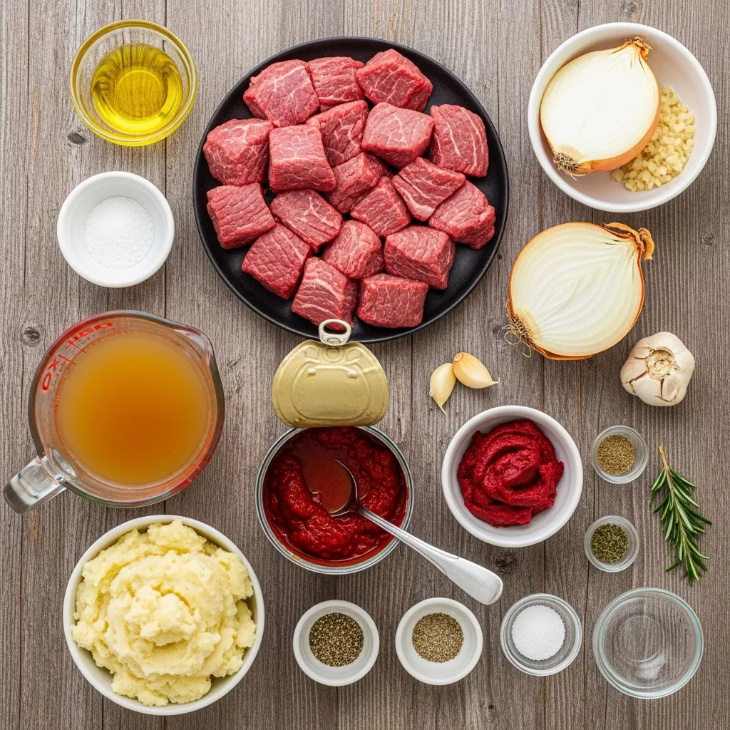 Ingredients for Effortless Slow Cooker Beef Manhattan for Cozy Nights