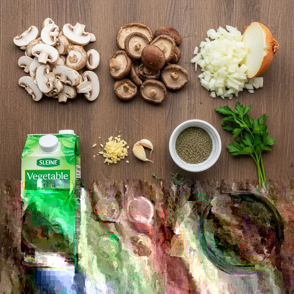Ingredients for Creamy Cottage Cheese & Mushroom Soup: Cozy Comfort in 35 Minutes