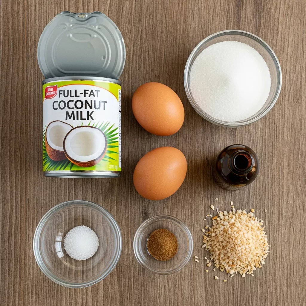 Ingredients for Silky Smooth Thai Coconut Custard: Effortless Sweet Treat
