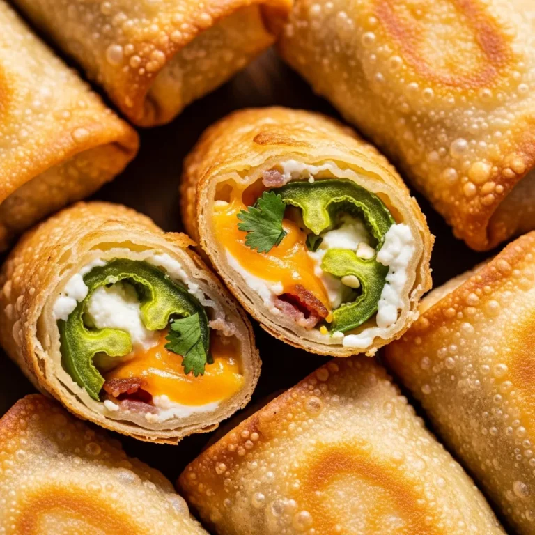 Fiery Turkey Bacon Jalapeño Popper Egg Rolls Recipe Card