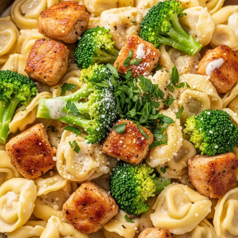 Recipe card image for Creamy Garlic Parmesan Chicken Tortellini Perfect for anyone who loves creamy chicken tortellini!