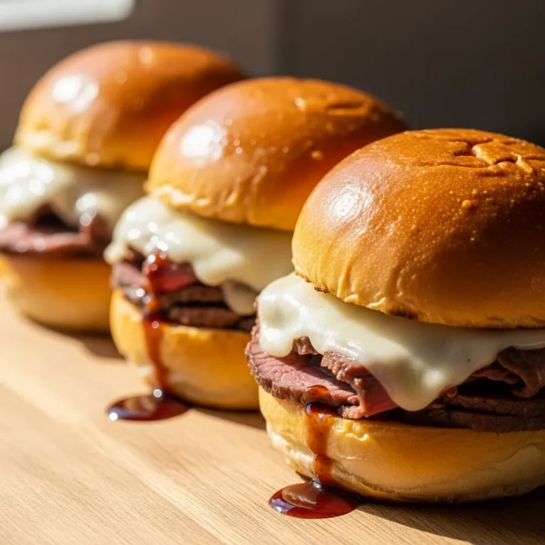 Recipe Card for French Dip Sliders Perfect for anyone who loves oven baked french dip sliders!