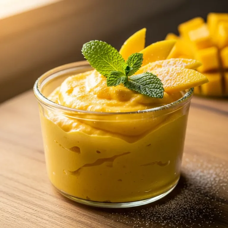 Mango mousse recipe card