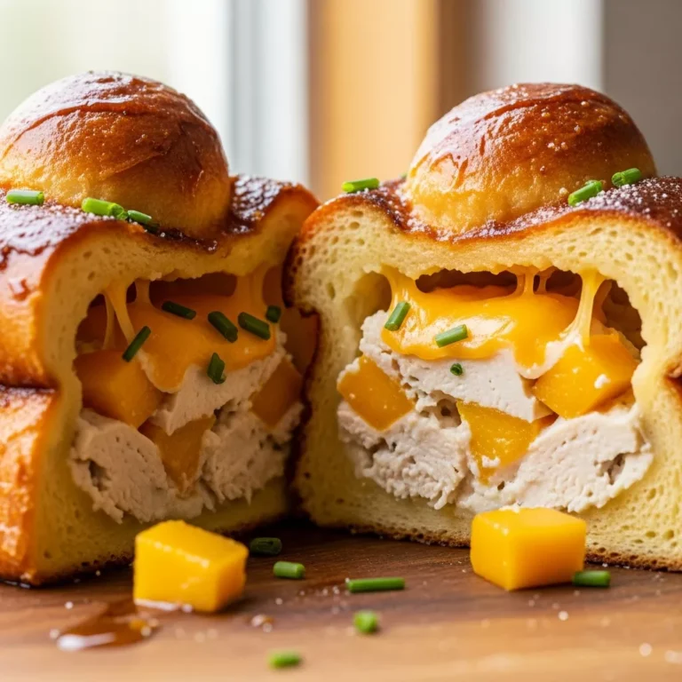 Savory Peach and Chicken Stuffed French Toast Recipe Card