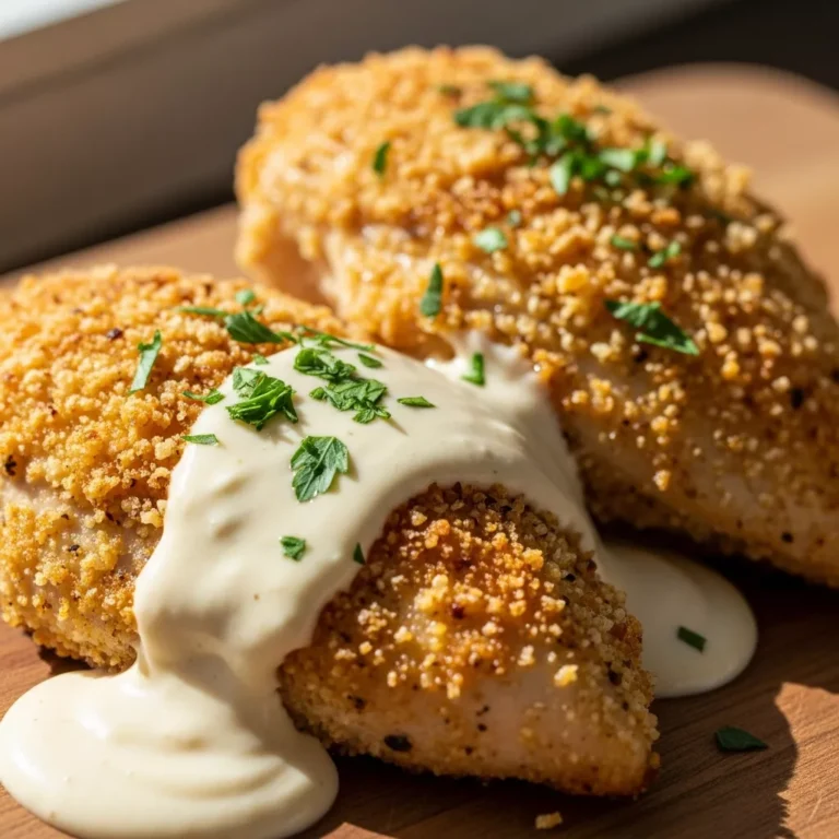 Creamy Garlic Parmesan Crusted Chicken Recipe Card