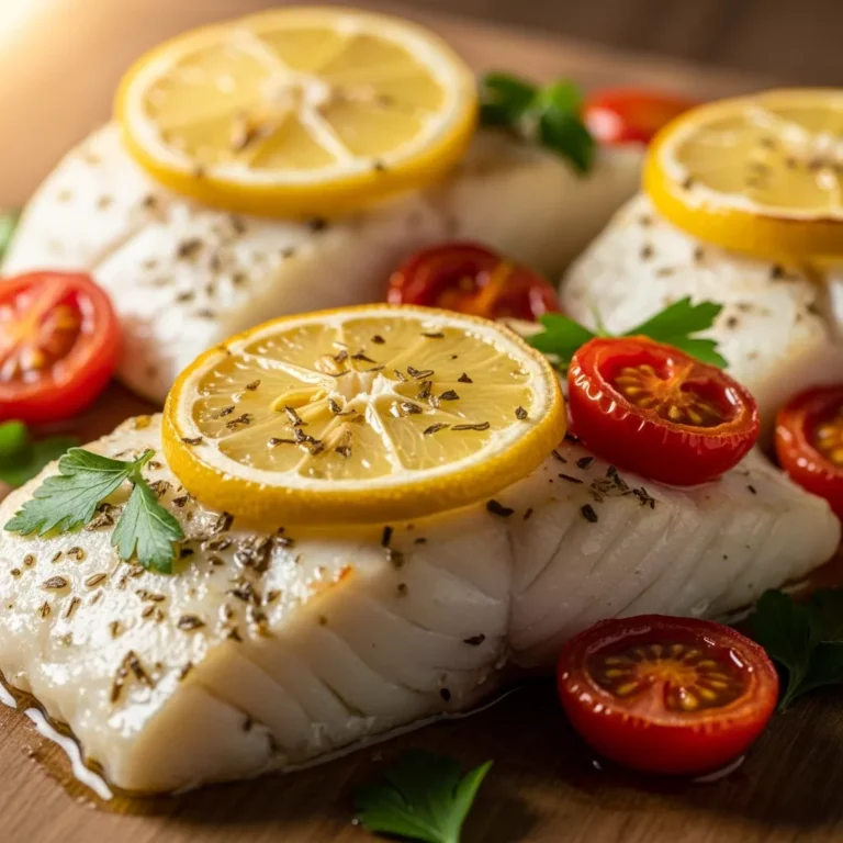 Mediterranean Baked Fish Recipe Card