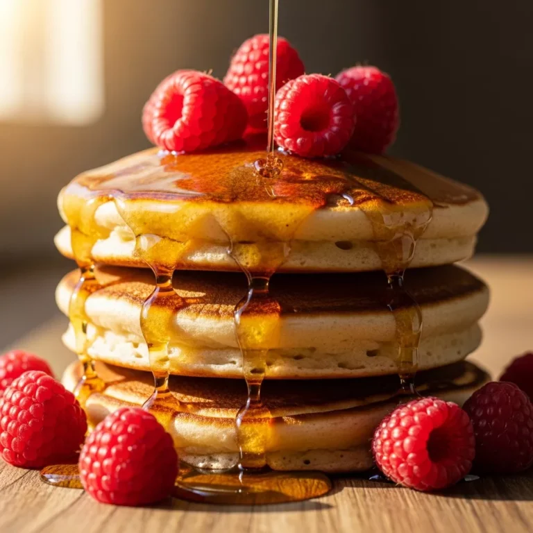 Recipe card for ultimate thick and fluffy pancakes