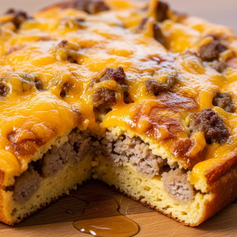 Cozy Pancake Sausage Casserole Recipe Card