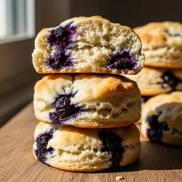 Easy recipe for fluffy blueberry buttermilk biscuits