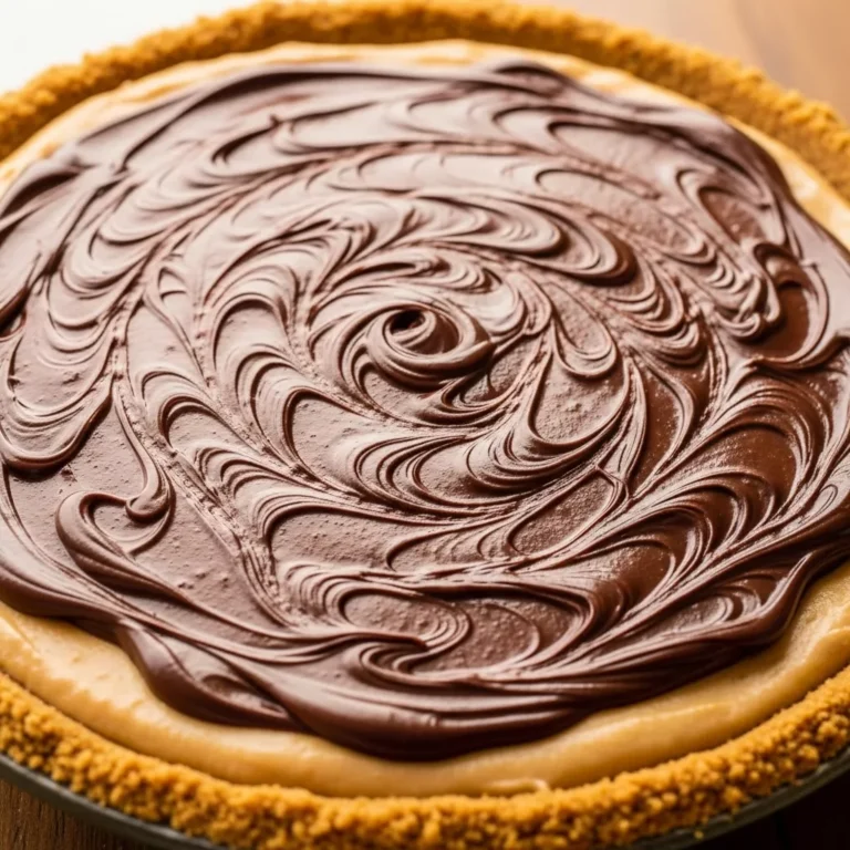 Chocolate Peanut Butter Swirl Pie recipe card Perfect for anyone who loves chocolate peanut butter pie!