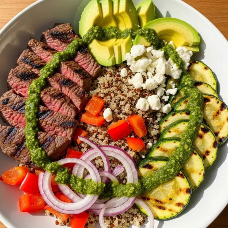 Cozy Grilled Steak Bowl with Zucchini Recipe Card