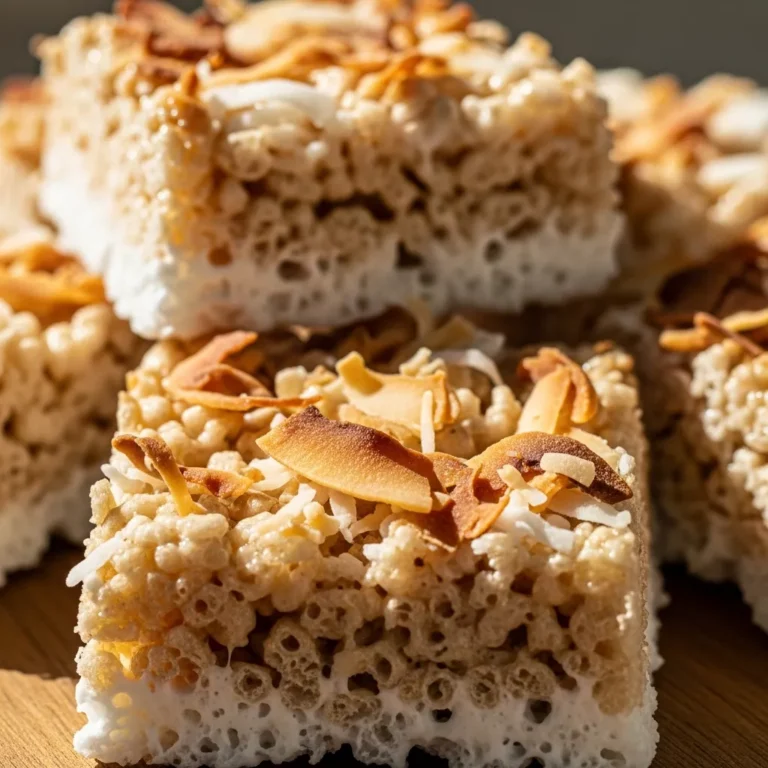 Recipe Card for Coconut Rice Krispy Treats