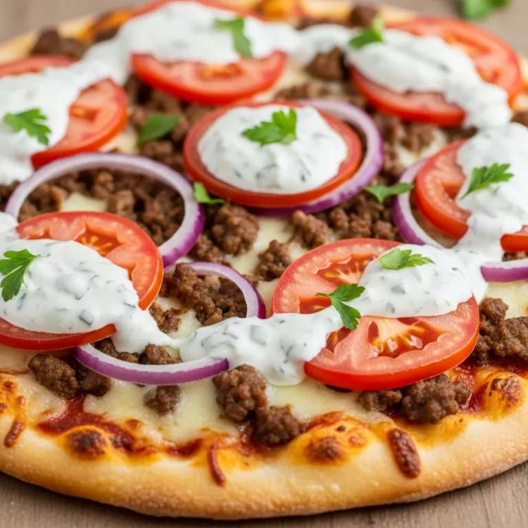 Mediterranean Gyro Pizza Recipe Card